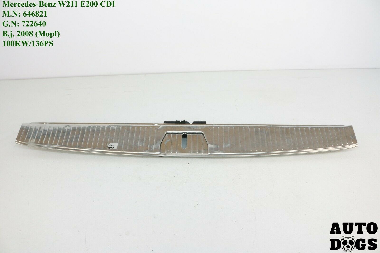 Ladekantenschutz Kofferraum Abdeckung Mercedes W 211 E Klasse Kombi A2116900089 Autodogs