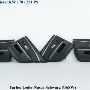 4x Türverkleidung BMW 7er E65 Mopf E66 Ledertürpappe Komplett Nasca Schwarz U6SW
